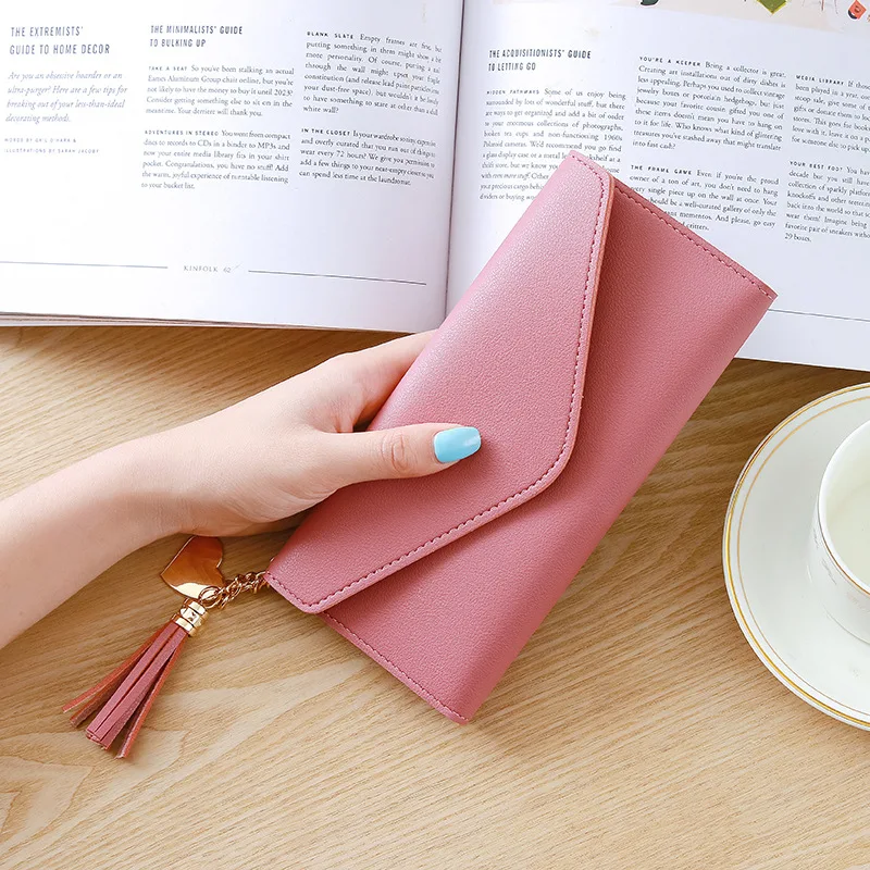 Women Wallets Phone Clutch Bag Zipper Purses Long Wallets For Girl Ladies Money Coin Pocket Card Holder Tassel Wallets New