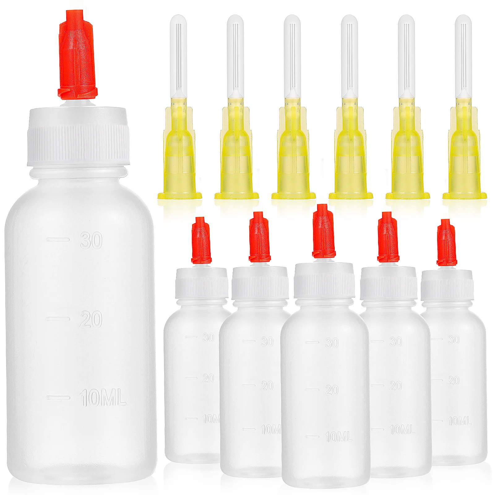 6 new Sets Applicator Tip Bottles Scale Needle Tip Squeeze Bottles Glue Applicator Bottle Glue 2025 Dropper Bottles Ink Oil Dispenser