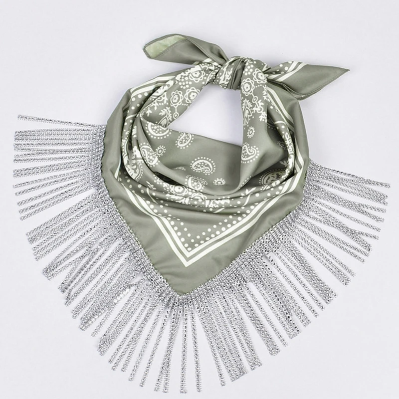 new Cowgirl Bandanas Shawl Rhinestones Fringe 2025 Paisley Scarf Bachelorette Bandanas Cowboys Bandanas Rhinestones Neckerchief