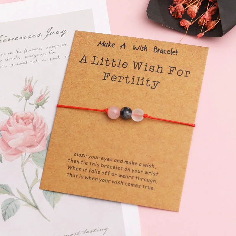 Fertility new 2025 Bracelet Snowflake Obsidian Pregnancy Bracelet Rose Quartz Bead Bracelet Fertility Jewelry for Fertility Gift
