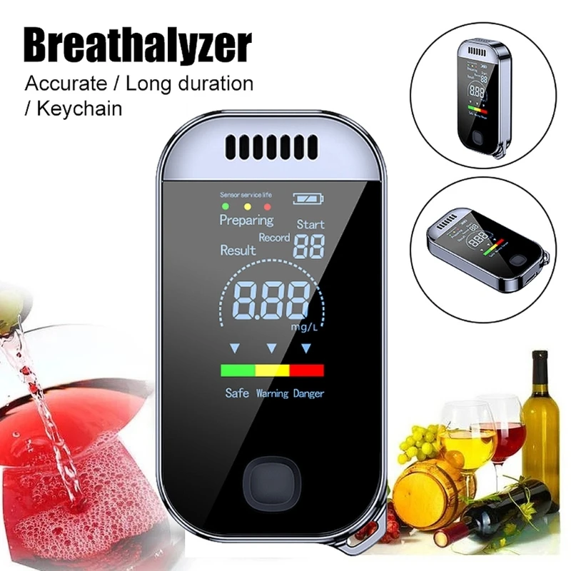 Quick Response Blowing Alcohol Tester Professional LCD Digital Display Drunk Driving Detector Portable Mini Breathalyzer