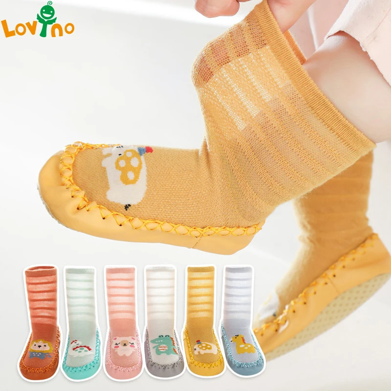 Baby Socks Shoes Spring Autumn Rubber Soles Floor Socks Breathable Mesh Stocking Anti-slip Casual Baby Girl Baby Boy Sneakers