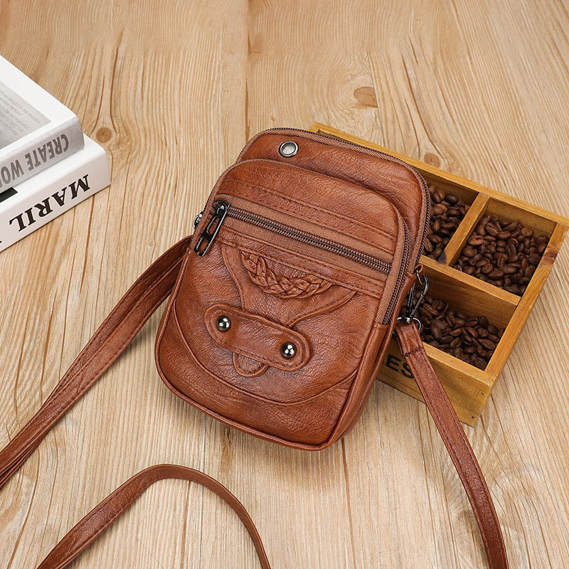 Multi-Functional Soft PU Leather Small Shoulder For Women Vintage Crossbody Cash Purse Cell phone Bag bolsas femininas