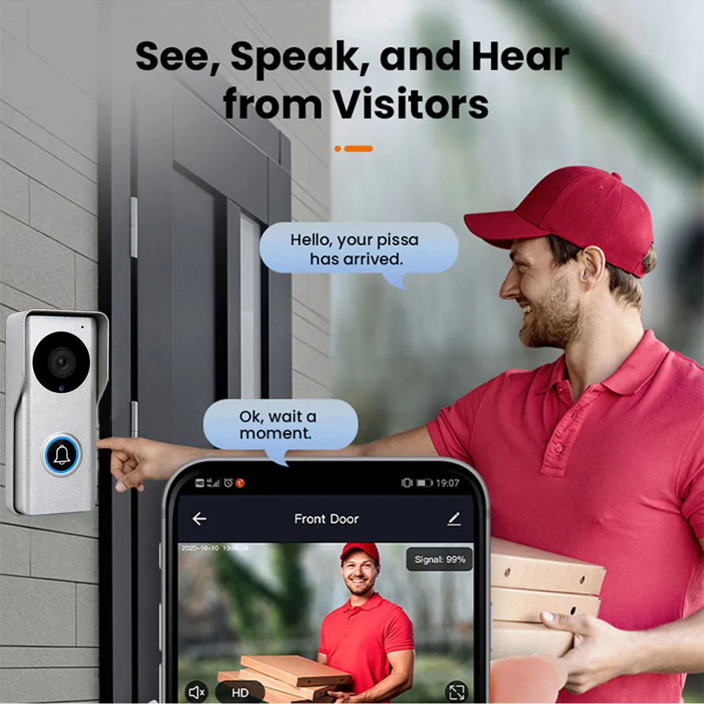 2.4 Wifi Tuya Video Intercom Kits for Home Smart Life Videophone with HD Camera Video Call Touch Unlock Monitor House Interphone