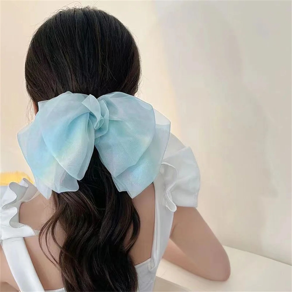 Fresh Flower Mesh Hair Bows Daisy Girls Hair Clips Korean Hairpin Handmade Hairbow Barrettes Party School Hairgrips Accessories