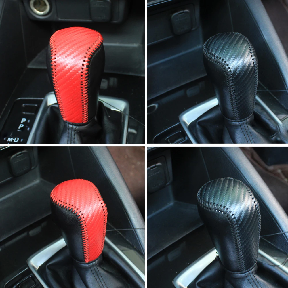 Car Leather Shift Knob Cover for Mazda 3 Axela Atenza CX-5 CX3 CX-3 CX5 2015-2020 AT Gear Head Collars Handbrake Covers