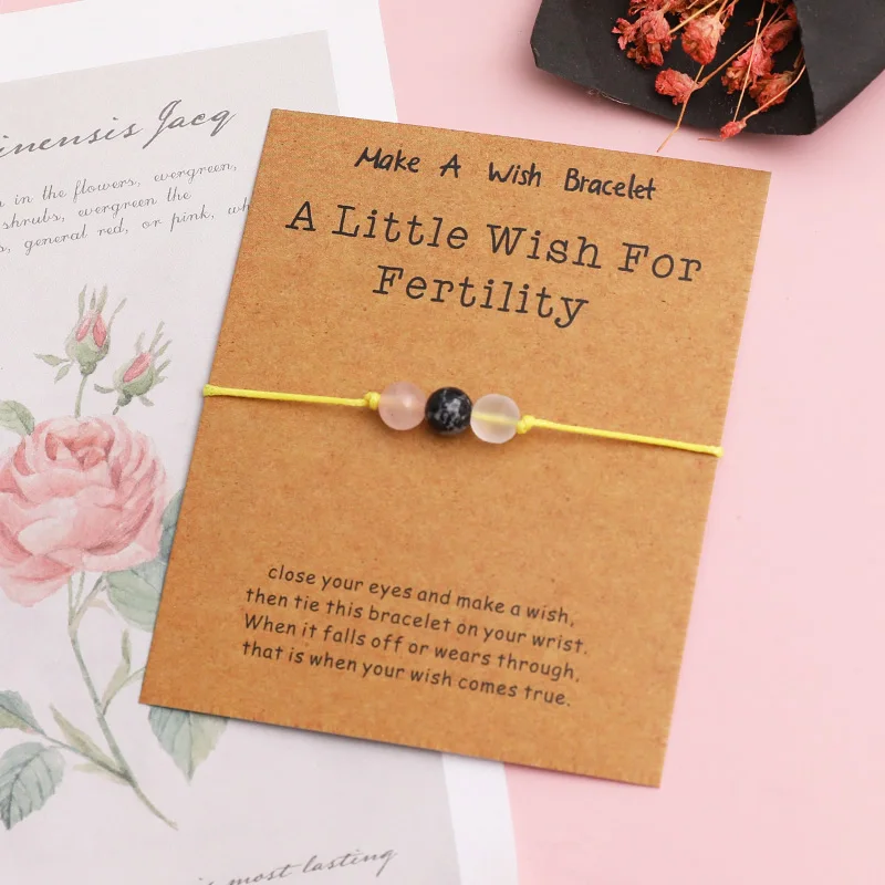 Fertility new 2025 Bracelet Snowflake Obsidian Pregnancy Bracelet Rose Quartz Bead Bracelet Fertility Jewelry for Fertility Gift