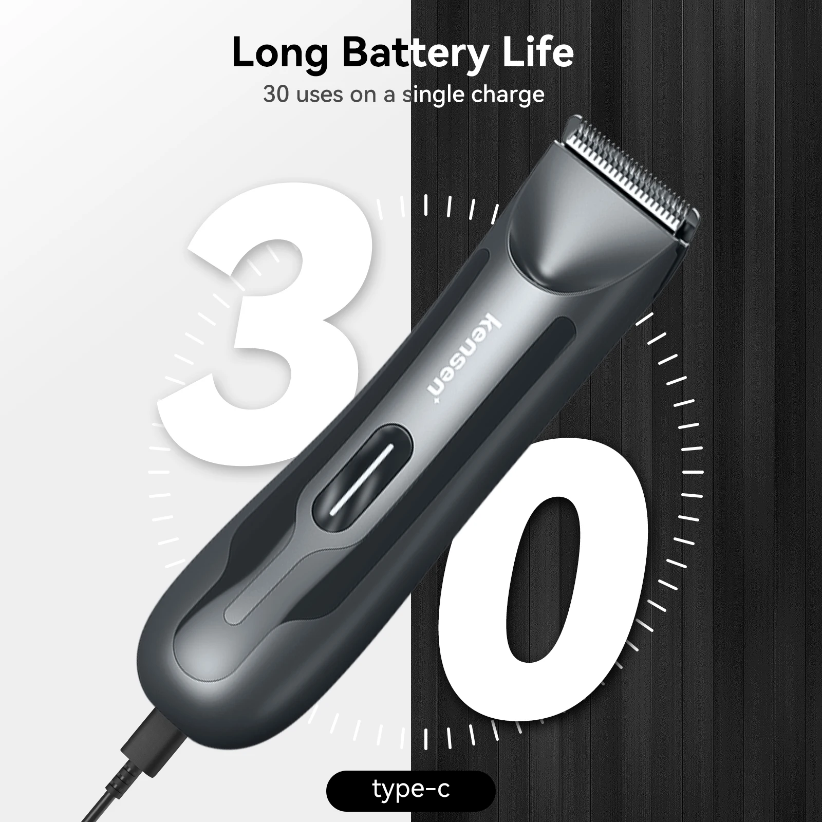 Kensen S10 Men's Electric Groin Body Hair Trimmer Pubic Hair Trimmer Body Grooming Clipper for Men Bikini USB Rechargeable Razor