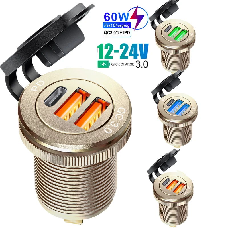 QC 3.0 12v-24v socket charge adapter Usb automotivo car socket quick charger outlet for bmw f20 f10 f30 e39 accessories