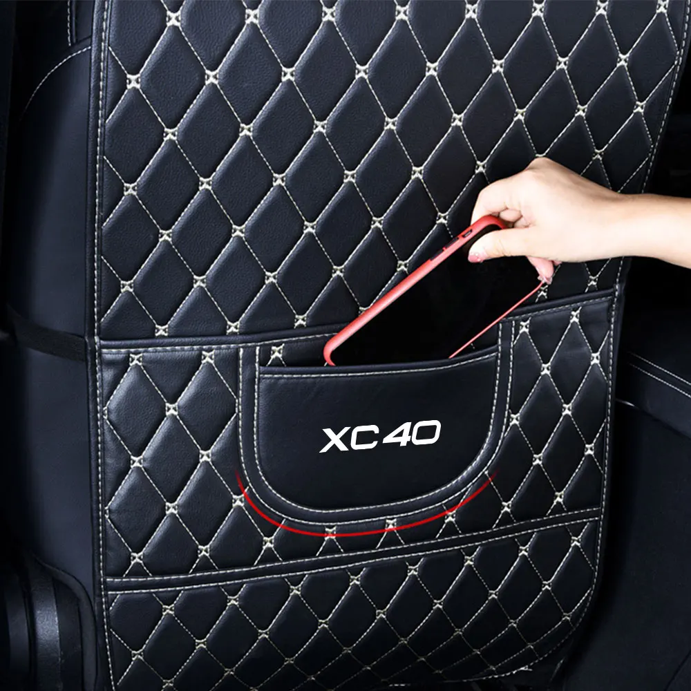 1PCS Car Seat Anti Kick Pad Auto Accessories For Volvo XC90 XC60 C30 T6 S60 C70 XC40 V40 XC70 V70 V60 V50 S80 S40 AWD V90 S90