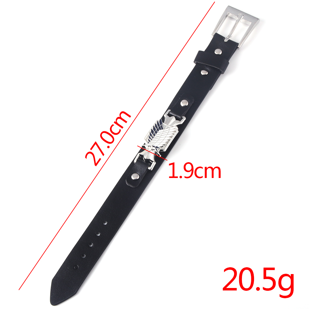 Anime Attack On Titan Bracelet Shingeki No Kyojin Wings of Liberty Unisex Leather Bracelets For Women Men Cosplay Jewelry Gift