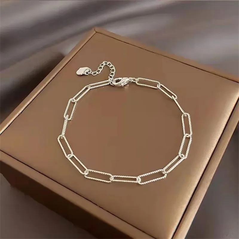 2025 New Fashionable Sier Colour Double Layer Bracelet Simple Ladies new Bracelet Delicate Jewellery Gift