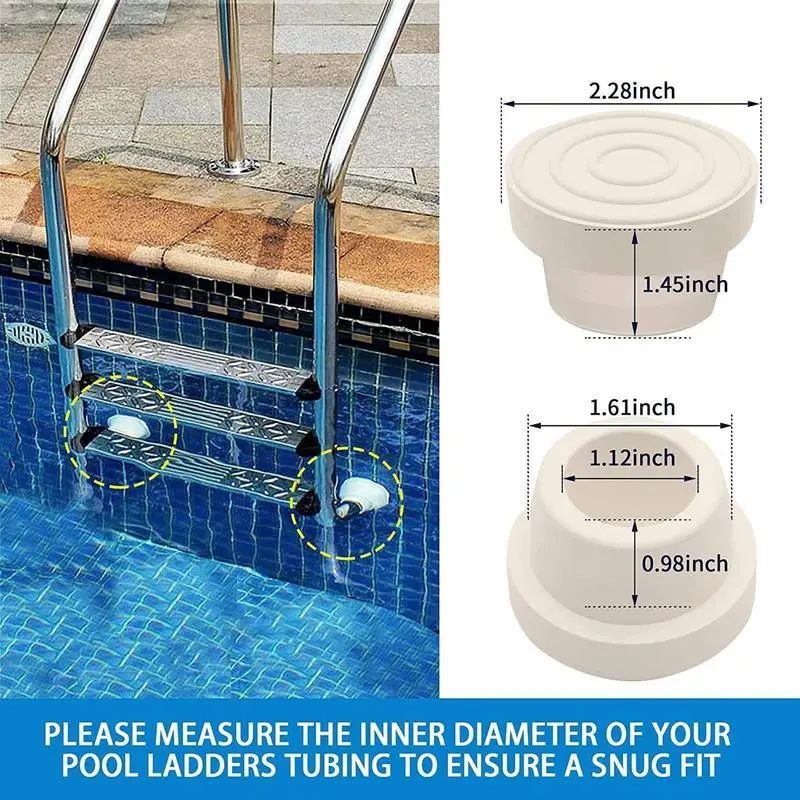 Pool Ladder Rubber End Caps 2pcs Durable Rubber Caps For Pool Ladder Steps Replacement Pool Accessories Fit 1.90in Above Ground