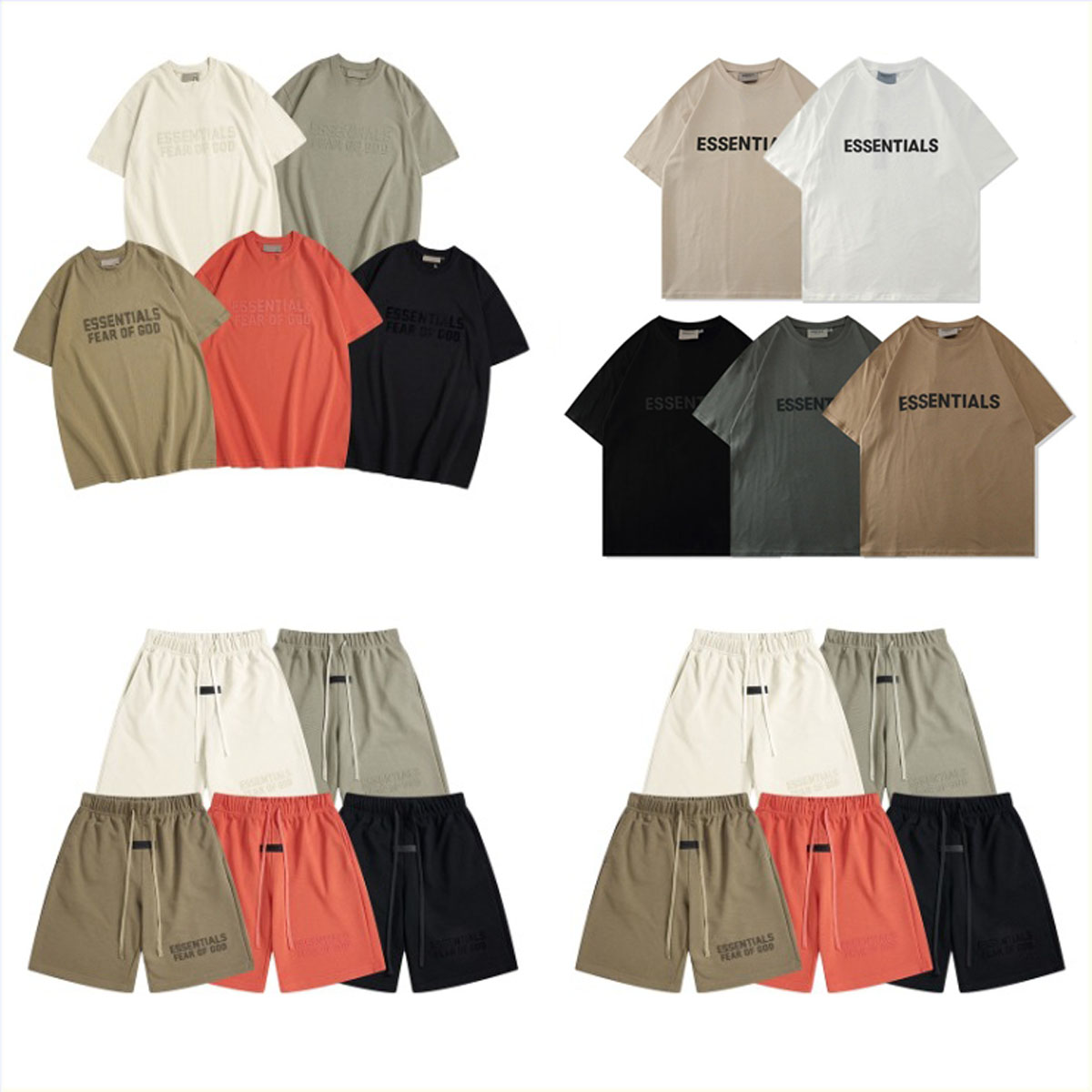 Esentials shorts fog high street Men's T-shirt one thousand nine hundred and seventy-seven Short sleeved T-shirt and sport short pants for men and women clothes