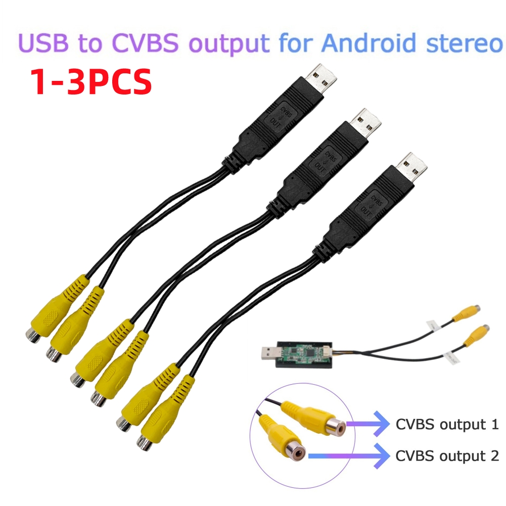 Car Car Video OutPut Box USB Port To CVBS Adapter Portable RCA Video Output Cable 2 CVBS Output for Android Multimedia Player