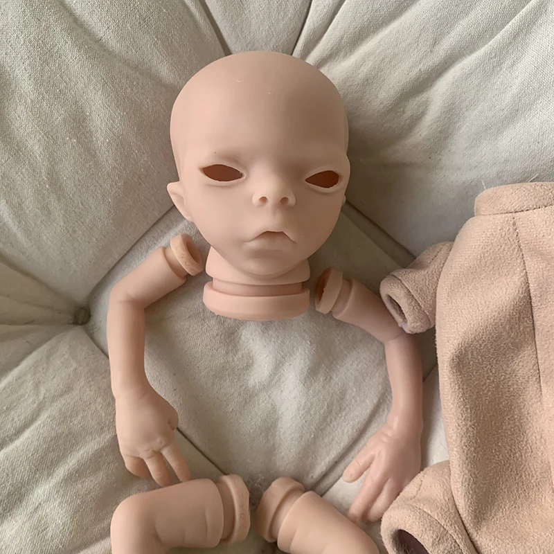 15inch Unfinished Unpainted Reborn Doll Kit Imani Alien Baby Premie Sise Lifelike Soft Touch Blank Kit with Cloth Body