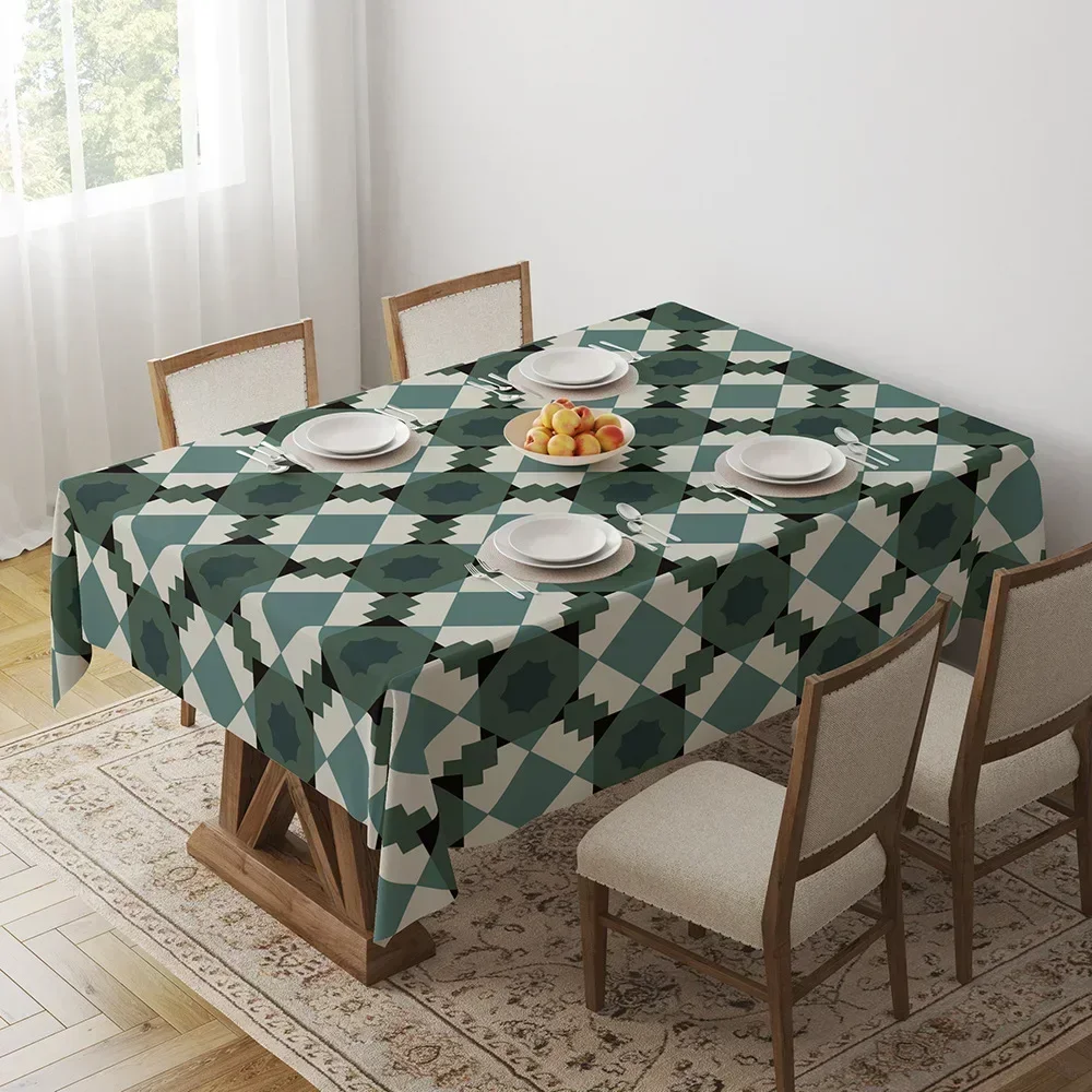 Geometric Dining Decorative Desk Towel Square Tabloth Sous Verre De H56K01