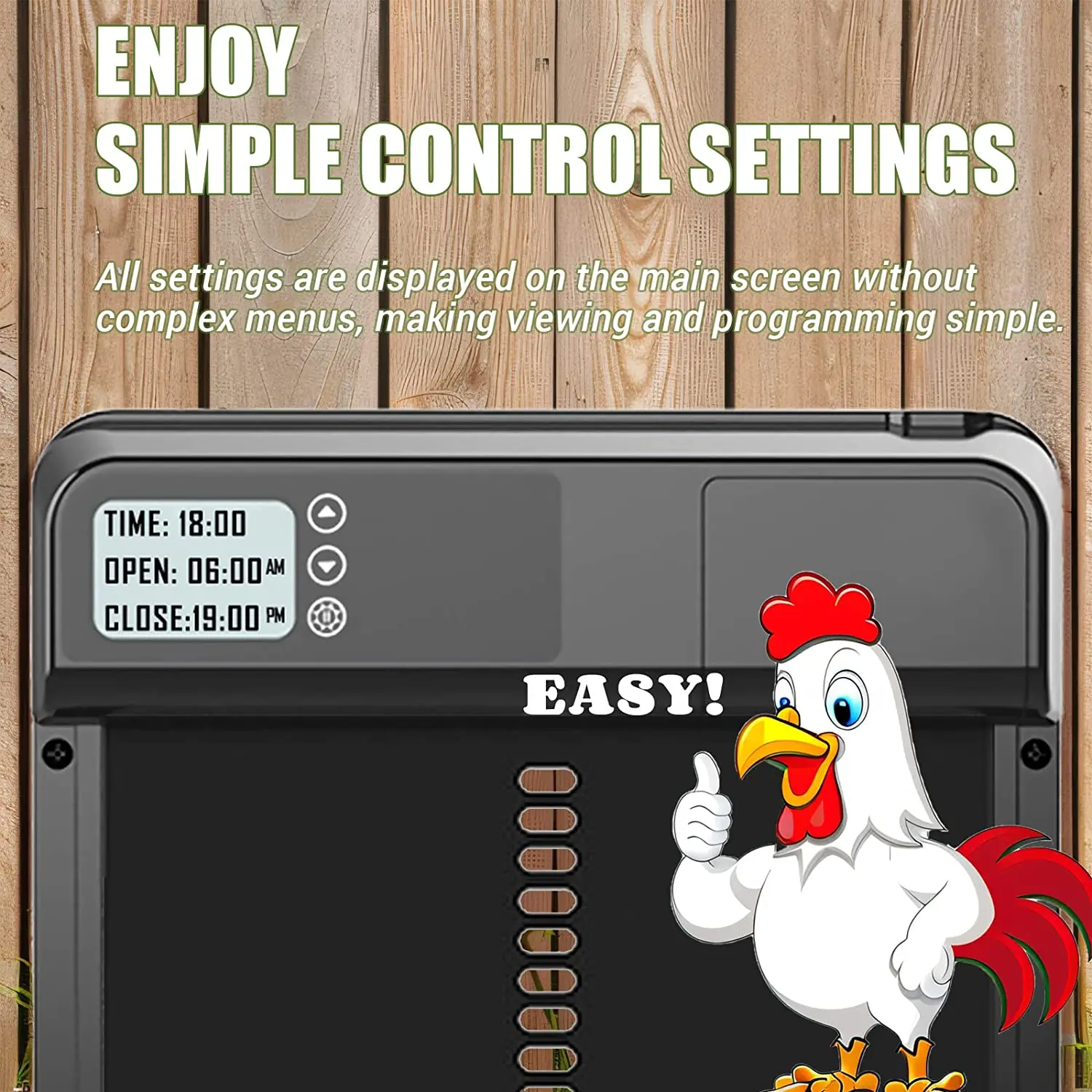 Newest Timer Automatic Chicken Coop Door,Intelligent Anti-Pinch Induction,IPX3 waterproof Electric Poultry Gate for Farm Accs