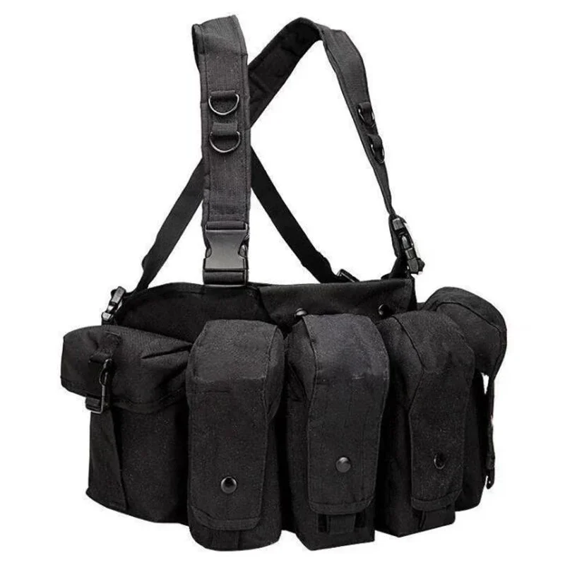 FG atacs Camouflage AK 47 Magazine Pouch Carrier Military Hunting Gear Chest Rig Molle Tactical Airsoft Ammo Chest Rig Equipment