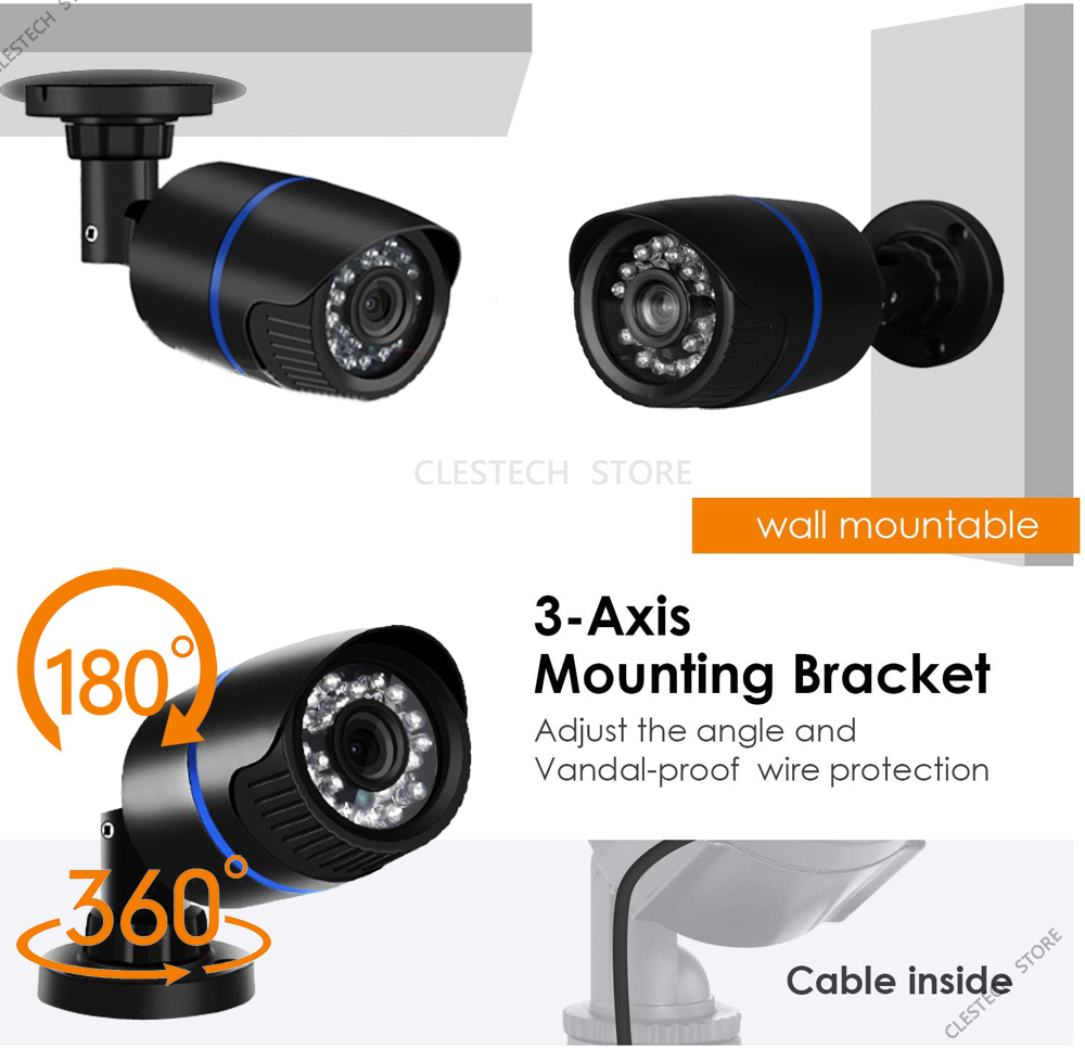 2MP All FULL AHD CCTV Camera HD 720P 1080P XVI-4in1 Digital Coaxial Waterproof IP66 Outdoor Security Surveillance have bracket