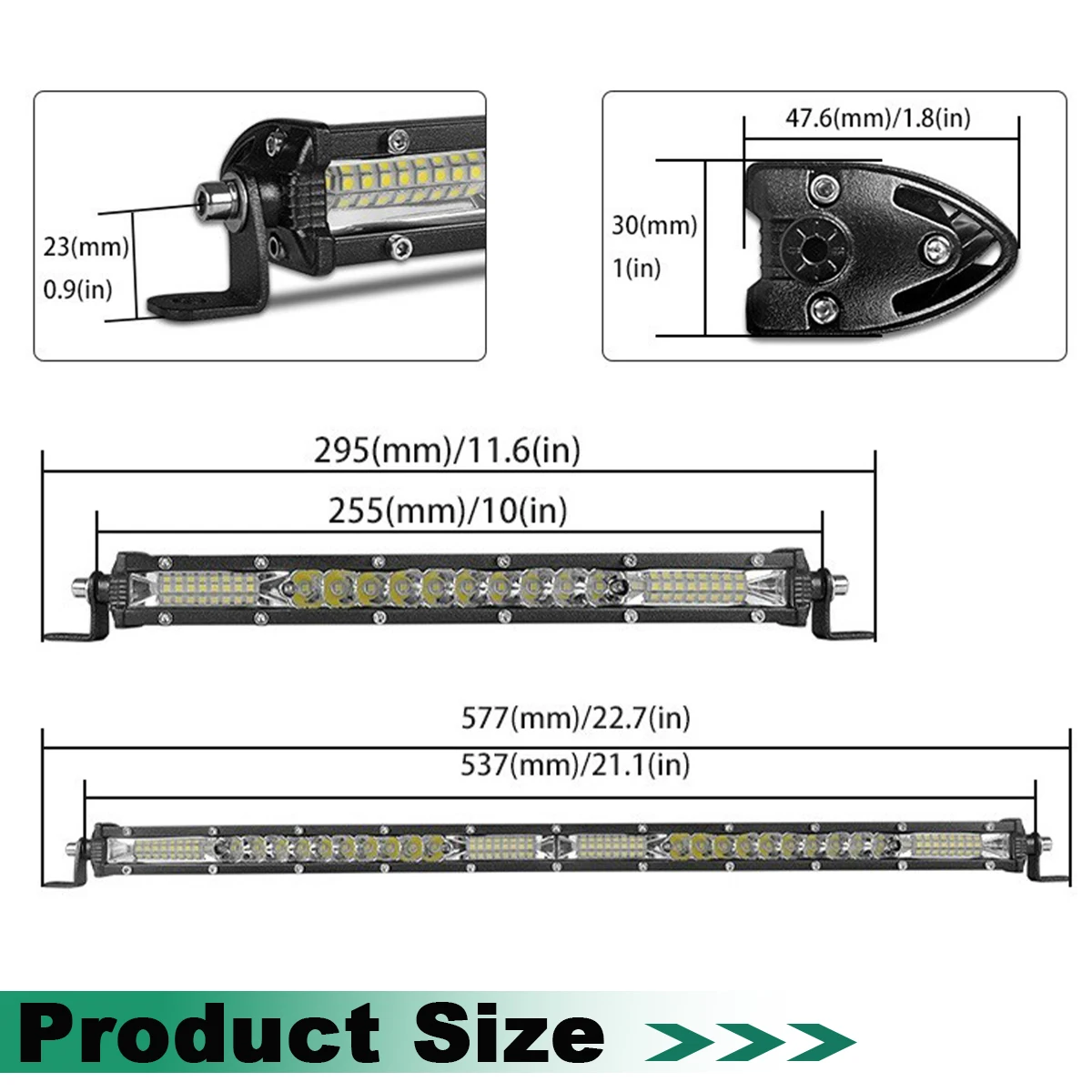 10/20inch Ultra-Thin LED Light Bar Combo Beam Spot Flood Beam Work Lamp for SUV Offroad Car Truck