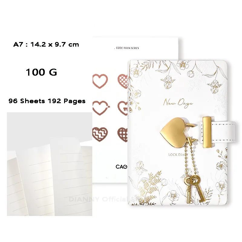 Retro Diary with Padlock Notebook and Journal A7 Sketchobook Lock Notepad Small Pocket Agenda School Planner Organizer Note Book