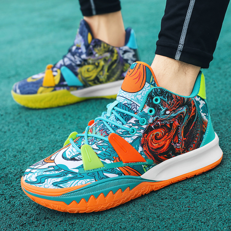 Boys Basketball Sneakers Men's Non-Slip Shoes Breathable Sports Shoes Comfortable Gym Training Athletic Shoes Shock Absorption