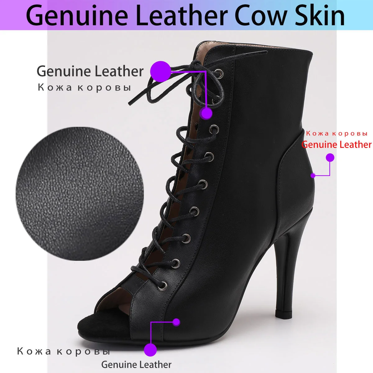 Genuine Leather 2023 New new Sexy Women Black High Heels Party Stilettos Jazz Dance 2025 Ladies Shoes Latin Dancing Street Sexy Stiletto