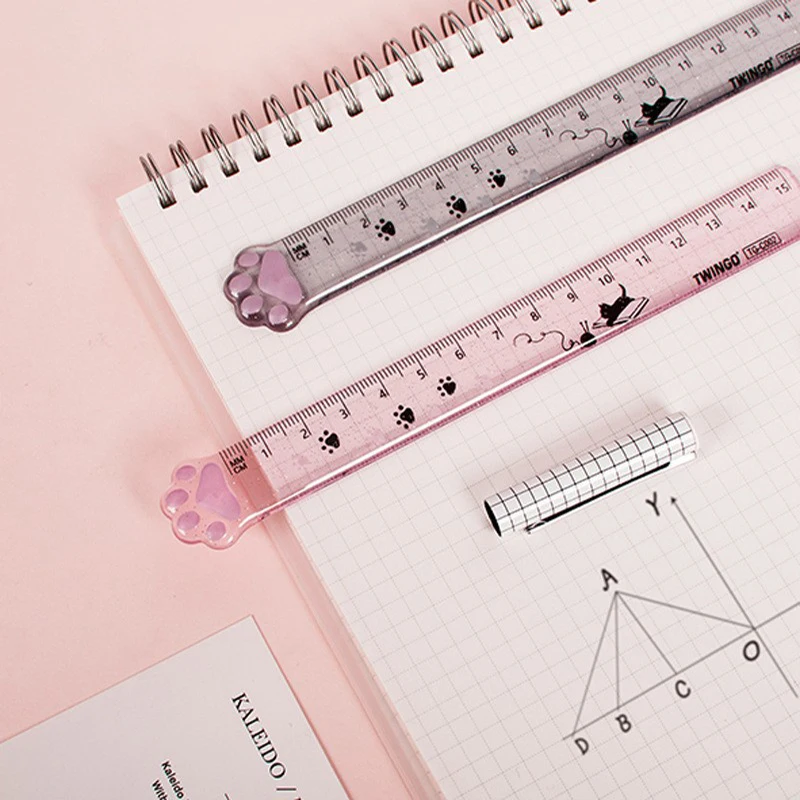 Cute Cat 2025 Paw Straight Rulers new Kawaii 15cm Measuring Ruler Students Drawing Tool Korean Stationery School Office Supplies