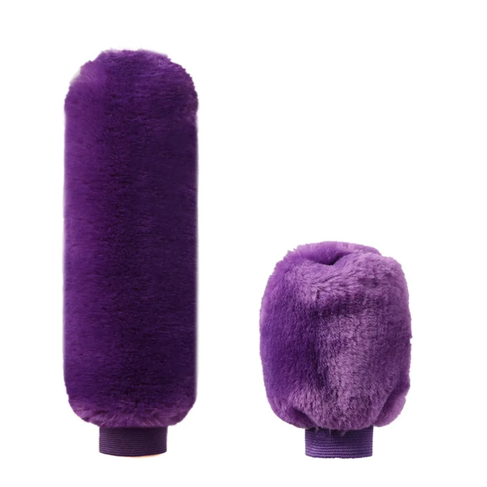 2Pcs Car Handbrake Grip Covers Gear Shift Knob Cover Handle Plush Sleeve Soft Warm Hand Brake Car Accessories for Girls