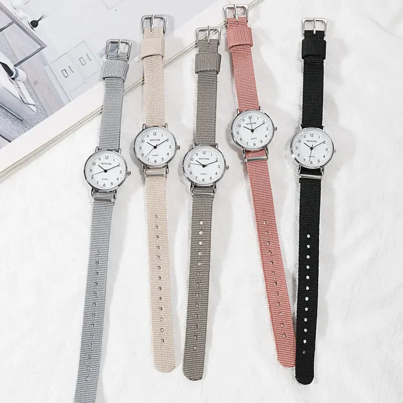 new Canvas Casual Watch Female Student Ins Style Lovely Girl Quartz Wristwatch for Women 2025 Clock Reloj Mujer Montre Femme Wholesale
