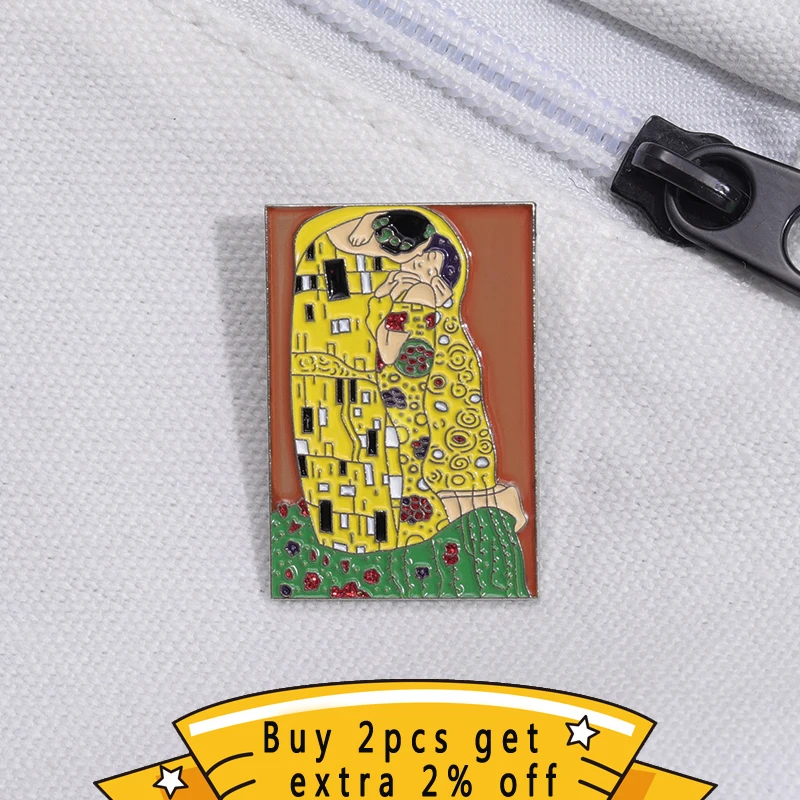 The Kiss - Gustav Klimt Enamel Pin Art Oil Painting Brooches Lapel Badges Backpack Jewelry Gift For Passionate About Art Friends