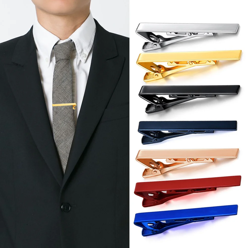 New Metal Silver Color Tie Clip For Men Wedding Necktie Tie Clasp Clip Gentleman Ties Bar Crystal Tie Pin For Men's Accessories