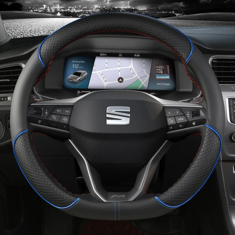 for Seat Arona FR Xperience 2017~2021 Car Steering Wheel Cover PU Leather Non-slip Auto Accsesories Fast Shipping