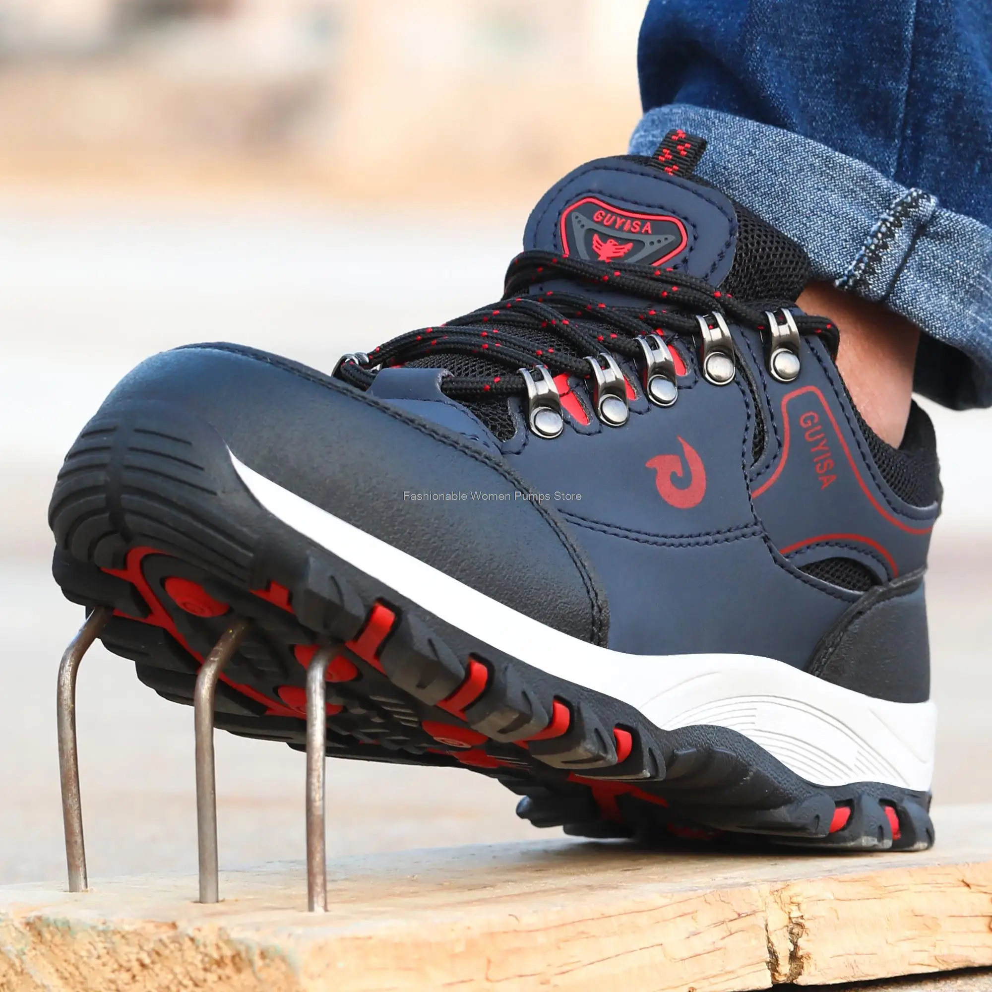 new 2025 Steel Toe Anti Smash Safety Shoes For Men Puncture Proof Safety Shoes For Work Safety Boots Men Soft Comfortable Men Work Shoes