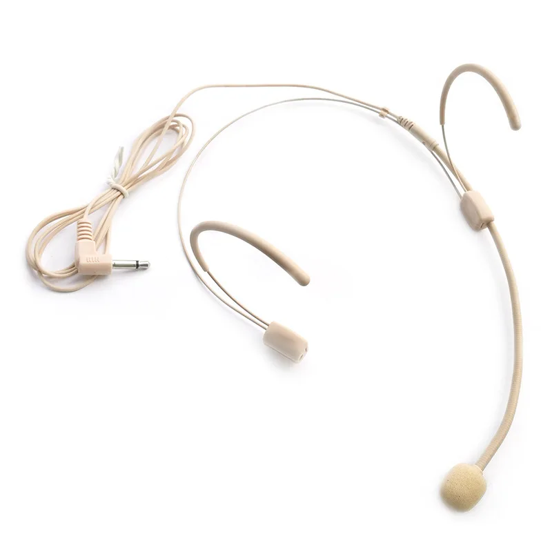 Skin Tone Microphone Bee Loudspeaker for Teacher Conference Speech Double Hang Ear Detachable Wired Head Wear Stealth 3.5mm Plug