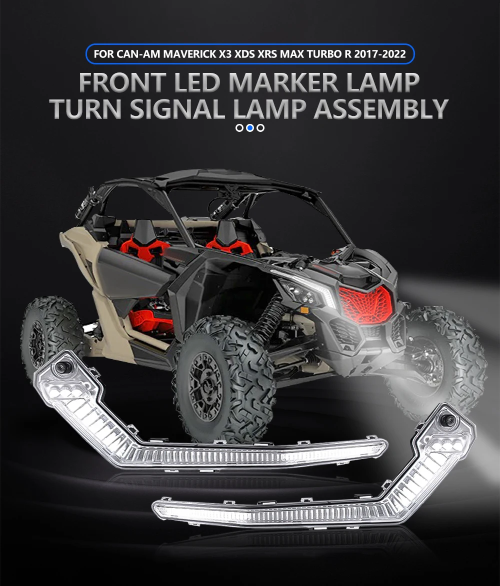 For Can-Am Maverick X3 XDS XRS Max Turbo R Trail Sport Max 2017-2022 LED Front Signature Light Amber Turn Signal Lamp