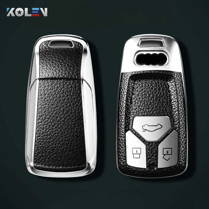 Leather+TPU Car Remote Key Cover Case Shell For Audi A4 B9 A5 A6L A6 S4 S5 S7 8W Q7 4M Q5 TT TTS RS Coupe Styling Accessories