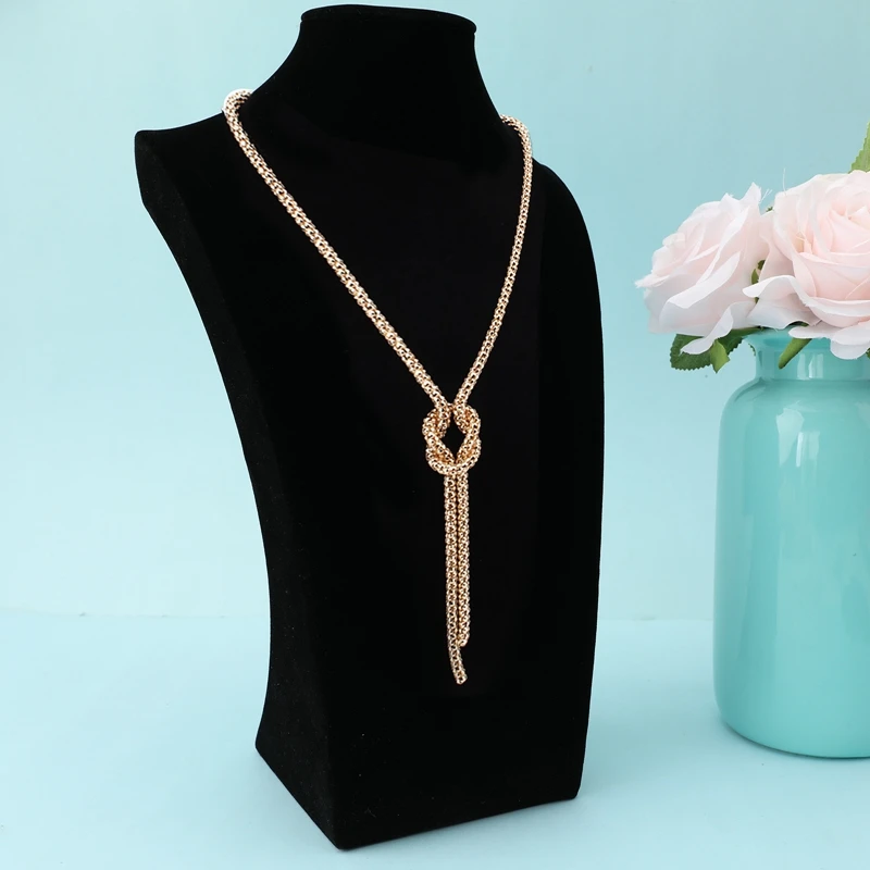 New Women Simple Sweater Chain 2025 Choker new Necklaces Vintage Long Knot Knotted Sweater Chain Necklace For Female Bohemian Jewelry