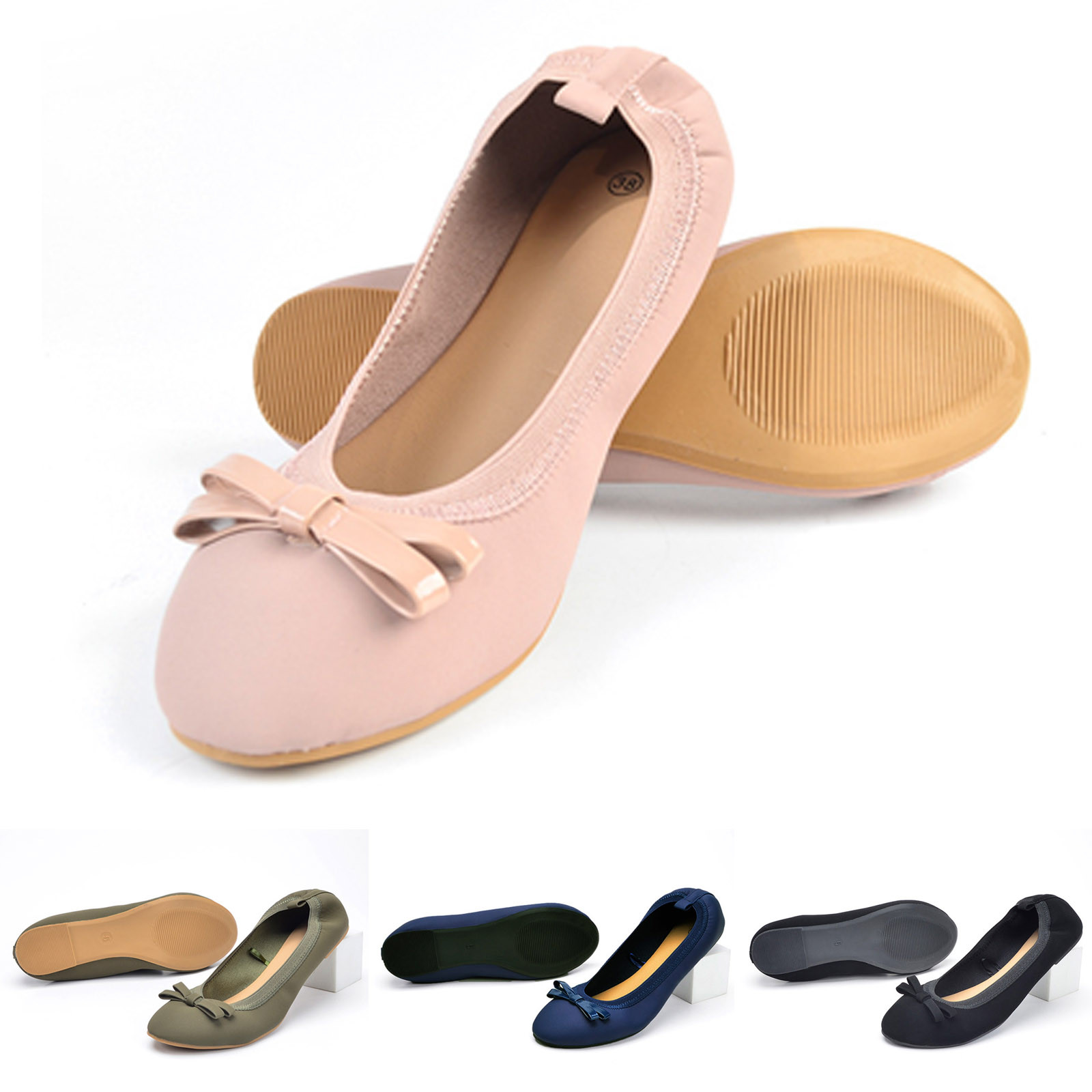 Bailamos Women Flats Ballet Shoes Square Toe Moccasins Thick Heel Flat Ballerina Shallow Shoes Casual Outdoor Slip On Flat