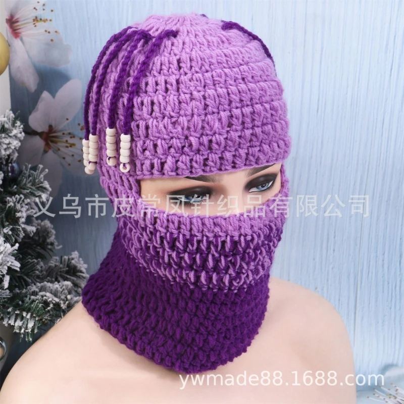 Knit Balaclavas 2025 Winter Balaclavas new SkiMask Knitted Beanies Hat Dreadlocks Ski Balaclavas Cycling Balaclavas Hooded Hat