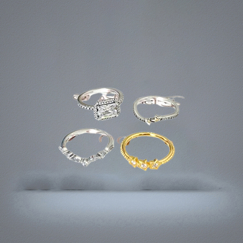 Band Rings Winter New 925 Silver High Quality Original 1 1 Blue Rectangle Three Stone Glitter Rings Women Jewelry Gift Fashio
