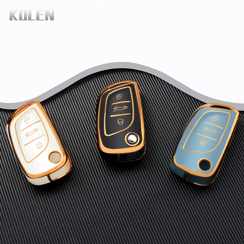 TPU Car Flip Key Case Cover Shell Fob For Citroen C1 C2 C3 C4 C5 XSARA PICA For Peugeot 306 407 807 For DS DS3 DS4 DS5 DS6 Bag