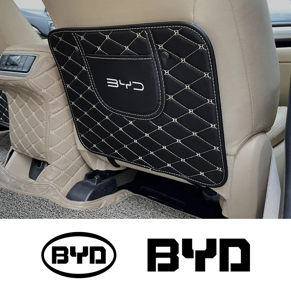 Car Seat Backrest Anti Kick Pad Auto Accessories For BYD Tang F3 E6 Atto 3 Yuan Plus Song Max F0 G3 I3 Ea1 Dmi 2din 2014 G6 Pro