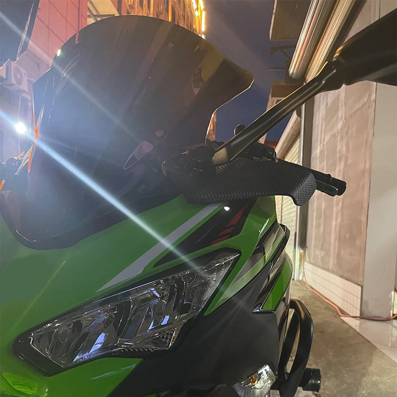 For Kawasaki Ninja 250 300 400 650R ZX-6R ZX-10R ZX-14R Motorcycle Side Wing Spoiler Fairing Rear View Mirror Fixed Wing Z1000SX