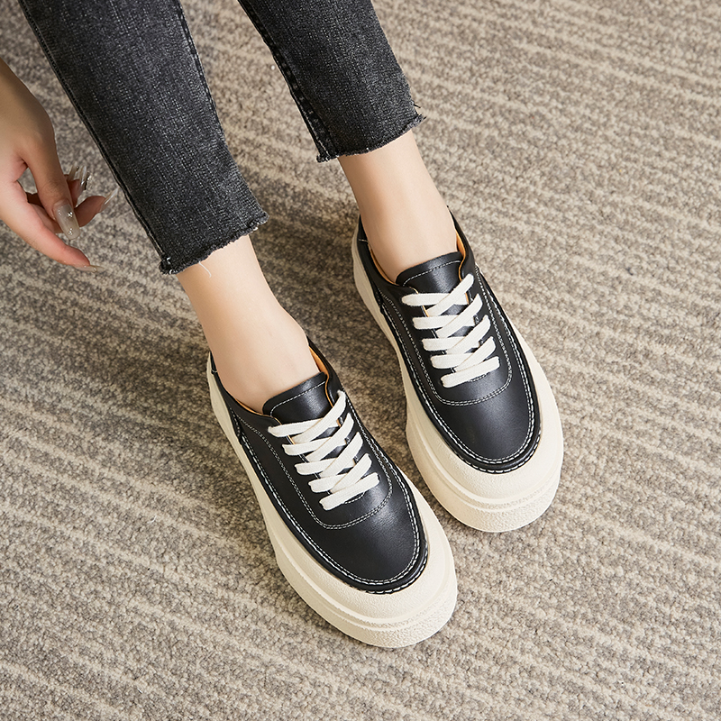 AIYUQI Sneaker Loafers Women Genuine Leather 2024 New Platform Lace-up Women Spring Shoes Fashion Flat Ladies Sneaker Shoes