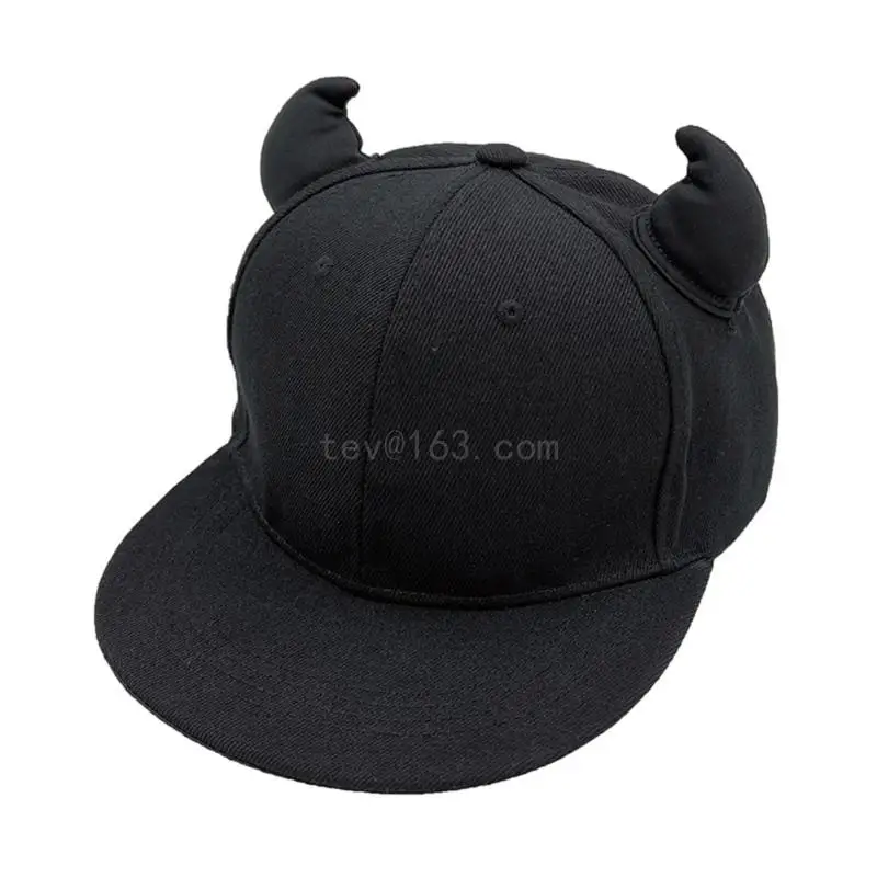 Y2k Teens Cute Baseball Cap with Devil Horn Decor Outdoor Sports Leisure Baseball Cap Woman Breathable Cycling Cap