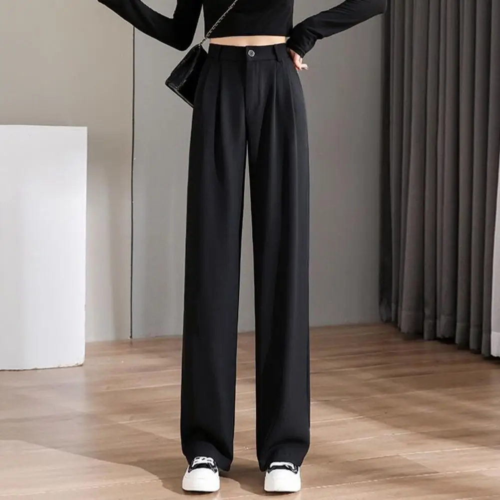 Women Trousers Chic Anti-wrinkle Wide 2025 Commute Lady Suit Pants Lady Garment new Lady Suit Pants Summer Spring Trousers