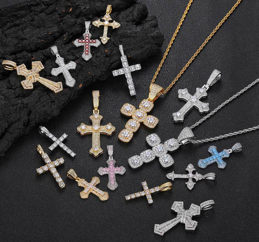 Pendant Necklaces Goth Pendants Necklace For Women Classic Cross Choker Chain Zircon Light Gold Color Womens Wholesale Jewelry Drop D Dhhjr