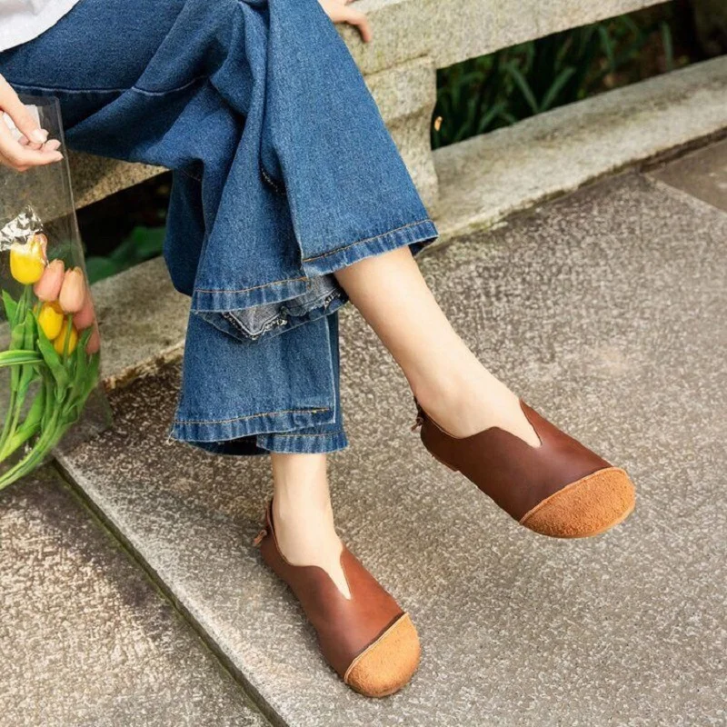 Designer V Neck Ballet Flats Woman Concise Flat Moccasin Shoes Women's Summer Plain Patches Loafers Ladies new Shallow 2025 Driving Shoes